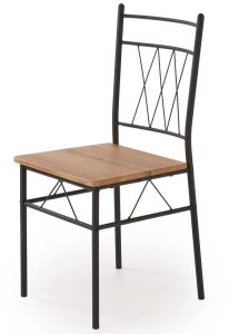 Zestaw FAUST stół + 4 krzesła dąb naturalny/czarny HALMAR 8