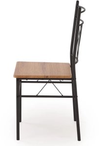 Zestaw FAUST stół + 4 krzesła dąb naturalny/czarny HALMAR 10