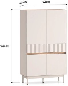 Komoda wysoka DUMI 04 4D 90 kaszmirowa/dąb cremona ML MEBLE 4