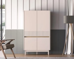 Komoda wysoka DUMI 04 4D 90 kaszmirowa/dąb cremona ML MEBLE 5