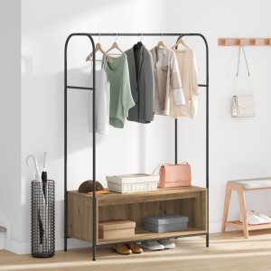 vidaXL Wieszak na ubrania z półkami z dębu 100x44x160 cm 3