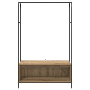vidaXL Wieszak na ubrania z półkami z dębu 100x44x160 cm 4