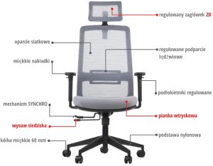 Fotel biurowy WISTER szary STEMA 6