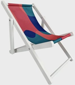 Leżak rozkładany COLOR FIESTA drewniany 42x58,5x52,5 cm biały MINI HOMLA 1