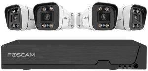 FOSCAM FN9108E-B4-2T Überwachungskameraset 4 Kameras mit Recorder Weiß 1