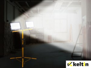 Naświetlacz LED 2x100W ze statywem budowlanym teleskopowym i przewodem – barwa biała zimna 6500K (1) 15