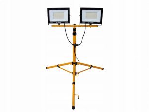 Naświetlacz LED 2x100W ze statywem budowlanym teleskopowym i przewodem – barwa biała zimna 6500K (1) 2