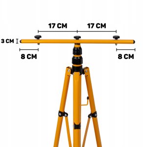 Naświetlacz LED 2x100W ze statywem budowlanym teleskopowym i przewodem – barwa biała zimna 6500K (1) 5