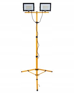 Naświetlacz LED 2x100W ze statywem budowlanym teleskopowym i przewodem – barwa biała zimna 6500K (1) 8