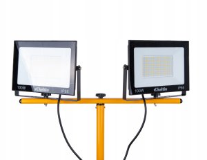 Naświetlacz LED 2x100W ze statywem budowlanym teleskopowym i przewodem – barwa biała zimna 6500K (1) 10