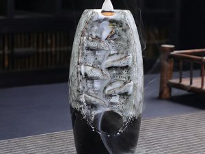 Kominek zapachowy ceramiczny wodospad kadzidło aromaterapia + 10 knotów 10