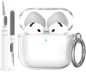 Etui Supero TPU Case z zestawem czyszczącym do AirPods 4, przezroczyste 1