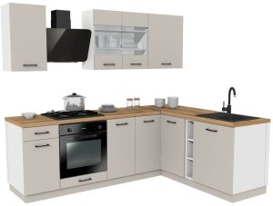 MEBLE KUCHENNE ZESTAW VARIO Z1 240x180CM KASZMIR BLAT DĄB EVOKE BEZ AGD 1