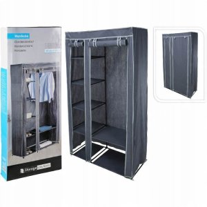 Tekstilinė drabužių spinta Cover, tamsiai pilka 2