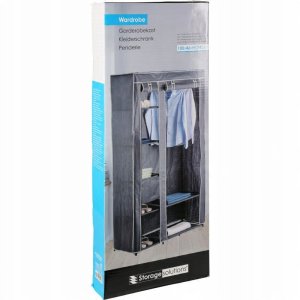 Tekstilinė drabužių spinta Cover, tamsiai pilka 3