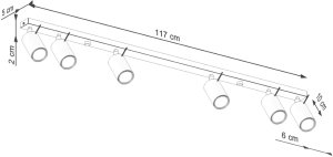 Listwa oświetleniowa RING 6L ochra czerwona SOLLUX  LIGHTING 9