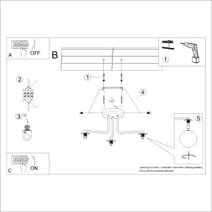 Lampa wisząca Astro Lighting Żyrandol ASTRAL 3 czarny SOLLUX LIGHTING 9