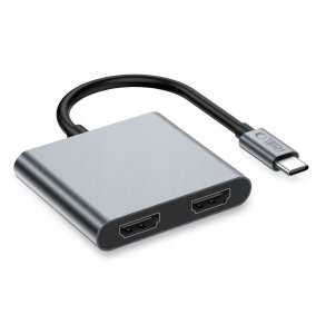 Adapter Tech-Protect HB08 HUB 4in1 USB-C, USB-A 2.0, 2xHDMI 4K 60Hz Space Grey 2