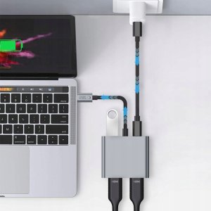 Adapter Tech-Protect HB08 HUB 4in1 USB-C, USB-A 2.0, 2xHDMI 4K 60Hz Space Grey 6