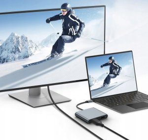 Adapter Tech-Protect HB08 HUB 4in1 USB-C, USB-A 2.0, 2xHDMI 4K 60Hz Space Grey 7