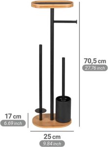Wenko Stojak na papier toaletowy i szczotkę WC z półką na telefon RIVALTA, 4w1 4