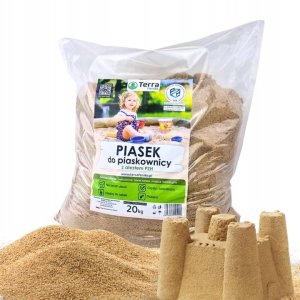 Piasek do piaskownicy Terra 20kg, atestowany, drobny, niebrudzący 1