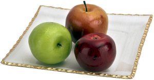 Patera szklana 21x21 cm złota AP144345 2