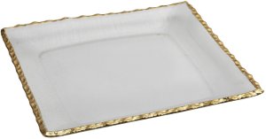 Patera szklana 21x21 cm złota AP144345 4