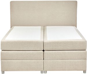 Łóżko kontynentalne z pojemnikami 160 x 200 cm beżowe MINISTER 5