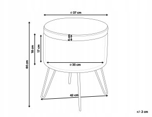 Puf ze schowkiem welurowy ⌀ 42 cm zielony SILAS 3