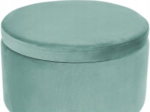Puf ze schowkiem welurowy ⌀ 42 cm zielony SILAS 6