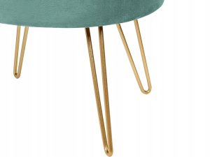 Puf ze schowkiem welurowy ⌀ 42 cm zielony SILAS 7