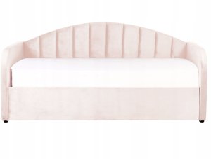 Łóżko wysuwane Welur EYBURIE 90 x 200 cm Pastelowy róż 4