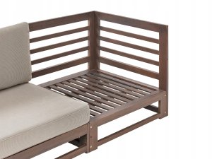 Sofa ogrodowa dla 2 osób TRANI Modułowy Certyfikowane drewno akacjowe Ciemnobrązowy 4