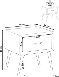 Szafka nocna FLAYAT Welur Jasnobeżowy 3