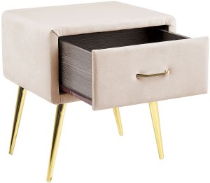 Szafka nocna FLAYAT Welur Jasnobeżowy 5