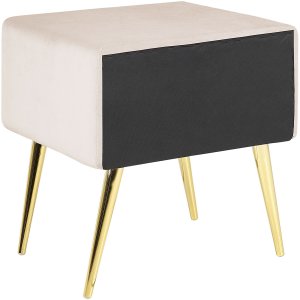 Szafka nocna FLAYAT Welur Jasnobeżowy 6