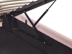 Łóżko z pojemnikiem Boucle DINAN 90 x 200 cm Pastelowy róż 9