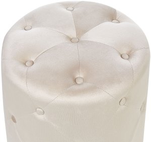 Puf welurowy ⌀ 40 cm jasnobeżowy COROLLA 4