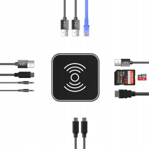 HUB USB Wozinsky Hub USB-C 12 w 1 Wozinsky WHBC09Y8S wielofunkcyjny,z funkcją ładowania bezprzewodowego, aluminiowy, z kablem 15 cm - szary 15