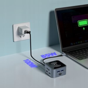 HUB USB Wozinsky Hub USB-C 12 w 1 Wozinsky WHBC09Y8S wielofunkcyjny,z funkcją ładowania bezprzewodowego, aluminiowy, z kablem 15 cm - szary 7