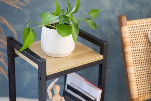 Kwietnik stojący metalowy Vertico 65 cm - czarny stojak na kwiaty 2