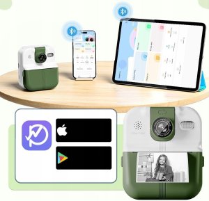 Aparat Natychmiastowy Dla Dzieci Cyfrowy Mp3 Gry Druk Telefon Obiektyw 180s / P02 Zielony 7