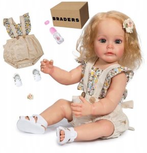 DUŻA LALKA REBORN REALISTYCZNA JAK ŻYWA 55cm prawdziwe niemowlę Akcesoria 1