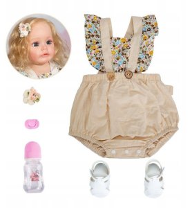 DUŻA LALKA REBORN REALISTYCZNA JAK ŻYWA 55cm prawdziwe niemowlę Akcesoria 5