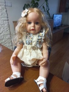 DUŻA LALKA REBORN REALISTYCZNA JAK ŻYWA 55cm prawdziwe niemowlę Akcesoria 6