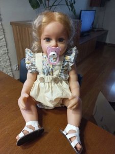 DUŻA LALKA REBORN REALISTYCZNA JAK ŻYWA 55cm prawdziwe niemowlę Akcesoria 7