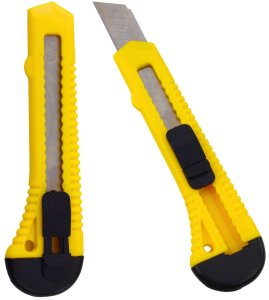 Nóż Segmentowy Do Tektury Papieru Żółty 20mm LEAN 1