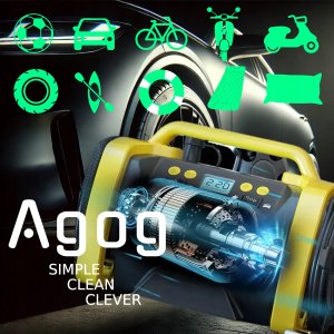 KOMPRESOR SAMOCHODOWY 12V 230V POMPKA PRZENOŚNA SPRĘŻARKA DMUCHAWA LED HQ 2