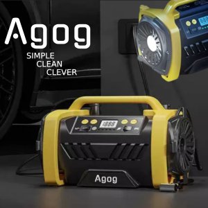 KOMPRESOR SAMOCHODOWY 12V 230V POMPKA PRZENOŚNA SPRĘŻARKA DMUCHAWA LED HQ 4